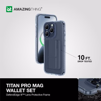 Amazing Thing Titan Pro Mag Wallet Ümbris 10FT IP156.1PTWBU jaoks Iphone 15 Pro tumesinine with alus
