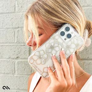 Case-Mate Floral Gems MagSafe ümbris seadmele iPhone 15 Pro Max, kuldne