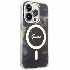 Guess GUHMP14LHTMRSK iPhone 14 Pro 6.1" must/must hardcase Golden Marble MagSafe