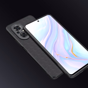 Nillkin Textured Case vastupidav tugevdatud ümbris geelraamiga ja nailonist tagaküljega Honor 50 SE jaoks must
