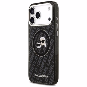 Karl Lagerfeld IML Glitter Karl&Choupette Heads Logo MagSafe Ümbris jaoks iPhone 17 Pro Max - Must