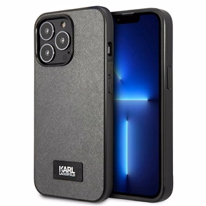 Karl Lagerfeld Saffiano Plaque Ümbris jaoks iPhone 13 Pro Max 6.7" - hõbedane