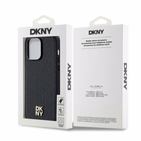 DKNY Leather Monogram Pattern Metal Logo MagSafe Ümbris jaoks iPhone 14 Pro Max - Must