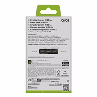 Powerbank SBS TTBB10000FASTPD20K 10000 mAh 20W koos Power Delivery'iga - must