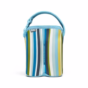 BUILT Bottle Buddy isoleeriv neopreenist kott kahele pudelile, Baby Blue Stripe