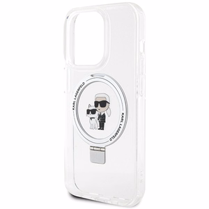 Karl Lagerfeld KLHMP15LHMRSKCH iPhone 15 Pro 6.1" valge/valge hardcase Ring Stand Karl&Choupette MagSafe