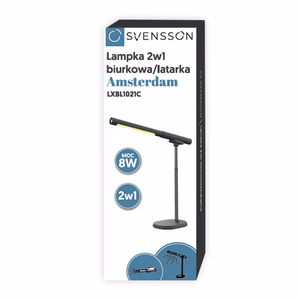Svensson Desk lamp/flashlight 2in1 AMSTERDAM magnetic-detatchable 8W must