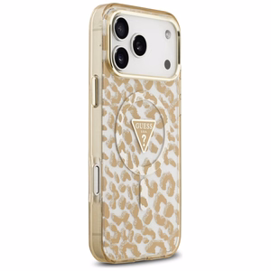 Guess Leopard Glitter MagSafe Ümbris jaoks iPhone 17 Pro Max - Brown