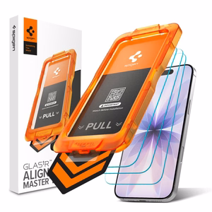 Spigen Glas.tR AlignMaster Slim set of 3 tempered-glass screen protectors for iPhone 17