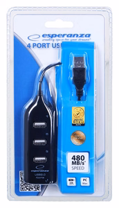 Хаб Esperanza EA116 USB 480 Мбит/с чёрный
