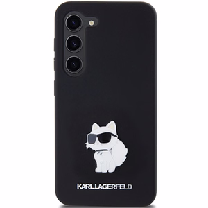 Karl Lagerfeld Silicone Choupette Metal Pin ümbris jaoks Samsung Galaxy S24 - must