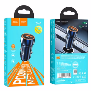 Car Laadija Hoco USB A + USB C PD QC3.0 3A 20W Z46A sapphire sinine