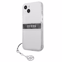 Guess GUHCP13SKB4GGR iPhone 13 mini 5.4" Läbipaistev kõvakaaneline 4G Hall rihmaga võlu