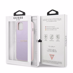 Guess GUHCP13SPSASBPU iPhone 13 mini 5,4 "lilla / lilla Saffiano Hot Stamp & Metal Logo