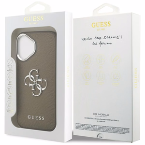 Guess Grained Big 4G Classic Logo iPhone 17 Ümbris - Brown