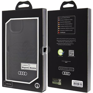 Audi Synthetic Leather Ümbris with MagSafe jaoks iPhone 15 Plus / 14 Plus - must
