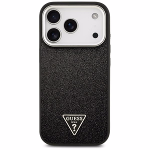 Guess Glitter Triangle Logo MagSafe Ümbris jaoks iPhone 17 Pro - Must