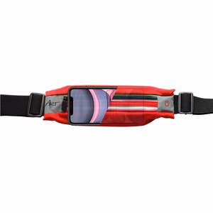 ART sport belt koos ümbris and light APS-01R punane
