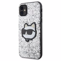 Karl Lagerfeld KLHCN61G2CPS iPhone 11 / Xr 6.1" hõbedane/hõbedane hardcase Glitter Choupette Patch