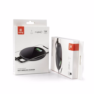 Crong PowerSpot Qi 15 W USB-C juhtmevaba laadija karastatud klaasist kattega, hõbedane ja valge