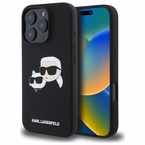 Karl Lagerfeld Silicone Ümbris Heads Print MagSafe jaoks iPhone 16 Pro Max - Must