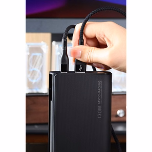 Powerbank Veger TCE130 (W2503) PD 130W 25000 mAh with built-in Type C cables / Lightning black