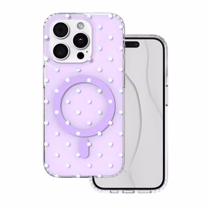 Bubble Dots Mag чехол для iphone 15 Pro 6,1", фиолетовый