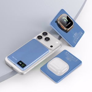 Blavec BJ-03 5000 mAh üliõhuke MagSafe-toega magnetiline akupank, 7,8 mm, USB-C, 22,5 W, kolm ühes (PBBJ03-MC5LB) (värv: helesinine; alumiiniumkorpus)