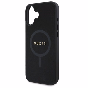 Guess Saffiano Classic Logo MagSafe ümbris jaoks iPhone 16 - must