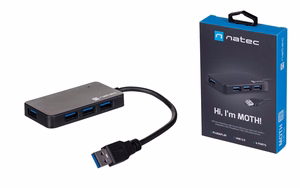 NATEC jaotur USB 3.0 Moth (4 porti, must)