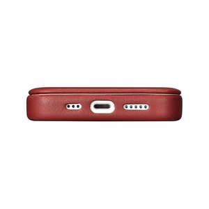 iCarer CE Premium Leather Folio Case iPhone 14 Pro Magnetic Flip Leather Folio Case MagSafe Red (WMI14220714-RD)