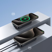 Joyroom JR-W020 20W 10000mAh MagSafe Power Bank + USB-C - USB-C 0.25m kaabel - must