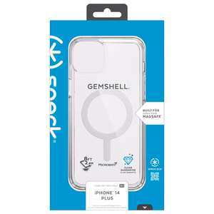 Speck Gemshell + MagSafe ümbris seadmele iPhone 15 Plus / 14 Plus, Microban mikroobivastase kaitsega, läbipaistev