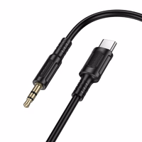 Borofone Kaabel AUX BL25B Nice - Tüüp C to jack 3,5mm - 1 metre must