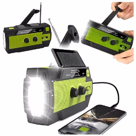 Radio receiver RC-K-1394 koos solar cells (FLASHLIGHT POWERBANK 4000mAh AM FM SOS USB)