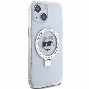 Karl Lagerfeld KLHMP15SHMRSCHH iPhone 15 6.1" valge/valge hardcase Ring Stand Choupette Head MagSafe