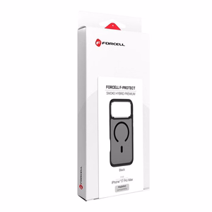 Kaitseümbris seadmele iPhone 18 Pro Max / 17 Pro Max: Forcell F-Protect Smoke Hybrid Premium, MagSafe'iga ühilduv, värv: must