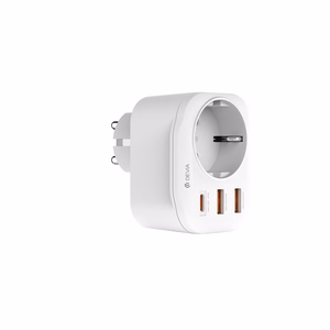 Devia сетевая розетка PD зарядное устройство 20W 1x USB-C 2x USB 3A белый