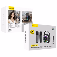 Blavec kantav Bluetooth kõlar WS-08 Karaoke Idol 8W 2 mikrofoniga must