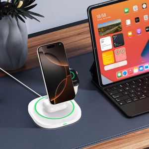 Tech-Protect QI15W-A46 3in1 Magnetic MagSafe Induktiivne Laadija - valge