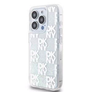 DKNY Liquid Glitter Multilogo ümbris jaoks iPhone 15 Pro - valge
