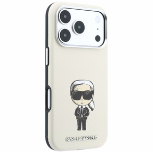 Karl Lagerfeld Smooth Ikonik Sketch MagSafe ümbris mudelile iPhone 18 Pro / 17 Pro – beež