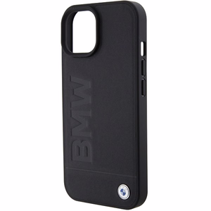 BMW Leather Hot Stamp ümbris jaoks iPhone 15 - must