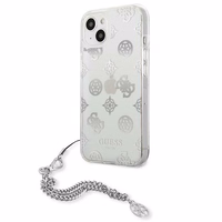 Guess GUHCP13SKPESI iPhone 13 mini 5.4" hõbedane/hõbedane kõvakott Peony Chain Collection