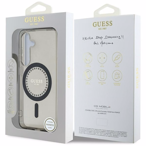 GUESS ümbris jaoks SAMSUNG S25 GUHMS25SPFTDTEK (Magnetic IML Rhinestones) must