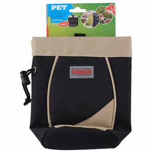 Foldable pet treat pouch, Brown