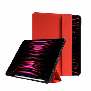 Чехол-книжка Crong FlexFolio для iPad Air 11" (2026–2024) / iPad Air 10.9" (5-го / 4-го поколения) / iPad Pro 11" (2022–2021), с держателем для Apple Pencil, красный