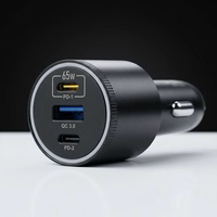 Blavec Autolaadija BS-06D-C Trip - USB + 2xType C - QC 3.0 18W PD 65W koos Type C to Type C (CCBS06DCQ-U2CB) must