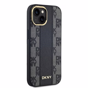 DKNY Leather Checkered Mono Pattern MagSafe Ümbris jaoks iPhone 15 Plus / 14 Plus - Must