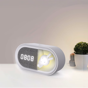 Alarm clock with LED Bunny night light PURE FNL-05 INGRID valge long Forever Light